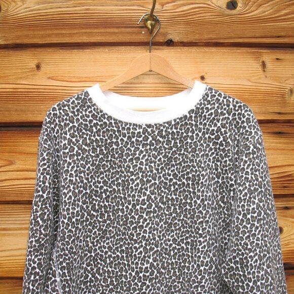 Current Elliot Leopard Fleece Sweatshirt Top - Picture 4 of 7